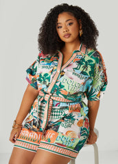 Postcard Print Romper