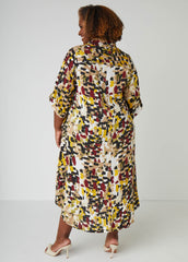 Printed Midaxi A Line Shirtdress