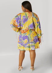 Tropical Print A Line Dress