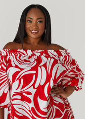 Off The Shoulder Tropical Dress