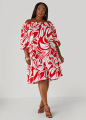 Off The Shoulder Tropical Dress