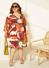 Beaded Printed Tunic Dress