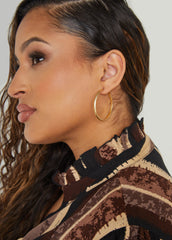 Ruffled Printed Shirtdress