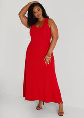 Textured Open Back Maxi Dress