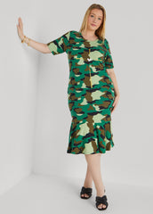 Heart Camo Print T Shirt Dress