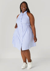 Striped Oxford Halter Dress