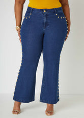 Studded Bootcut Jeans