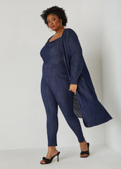 Textured Denim Duster