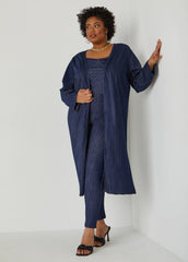 Textured Denim Duster