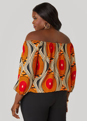 Printed Off The Shoulder Blouse