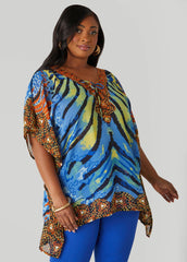 Lace Up Printed Tunic