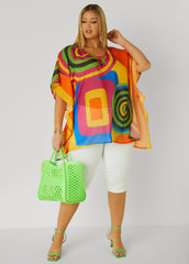 Printed Lace Up Tunic