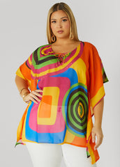 Printed Lace Up Tunic