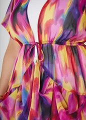 Tiered Watercolor Print Duster