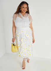 Floral Applique Embroidered Skirt