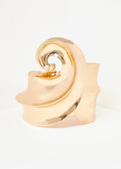 Swirl Gold Tone Hinge Cuff