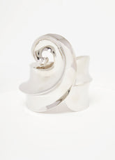 Swirl Silver Tone Hinge Cuff