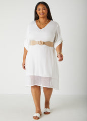 Wrapped Faux Leather Stretch Belt