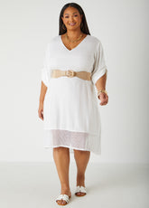 Wrapped Faux Leather Stretch Belt