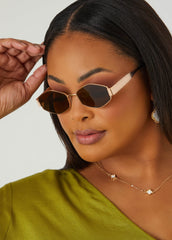 Tinted Geometric Framed Sunglasses