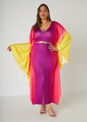 Belted Ombre Kaftan Dress
