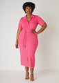 Textured Knit Midaxi Shirtdress