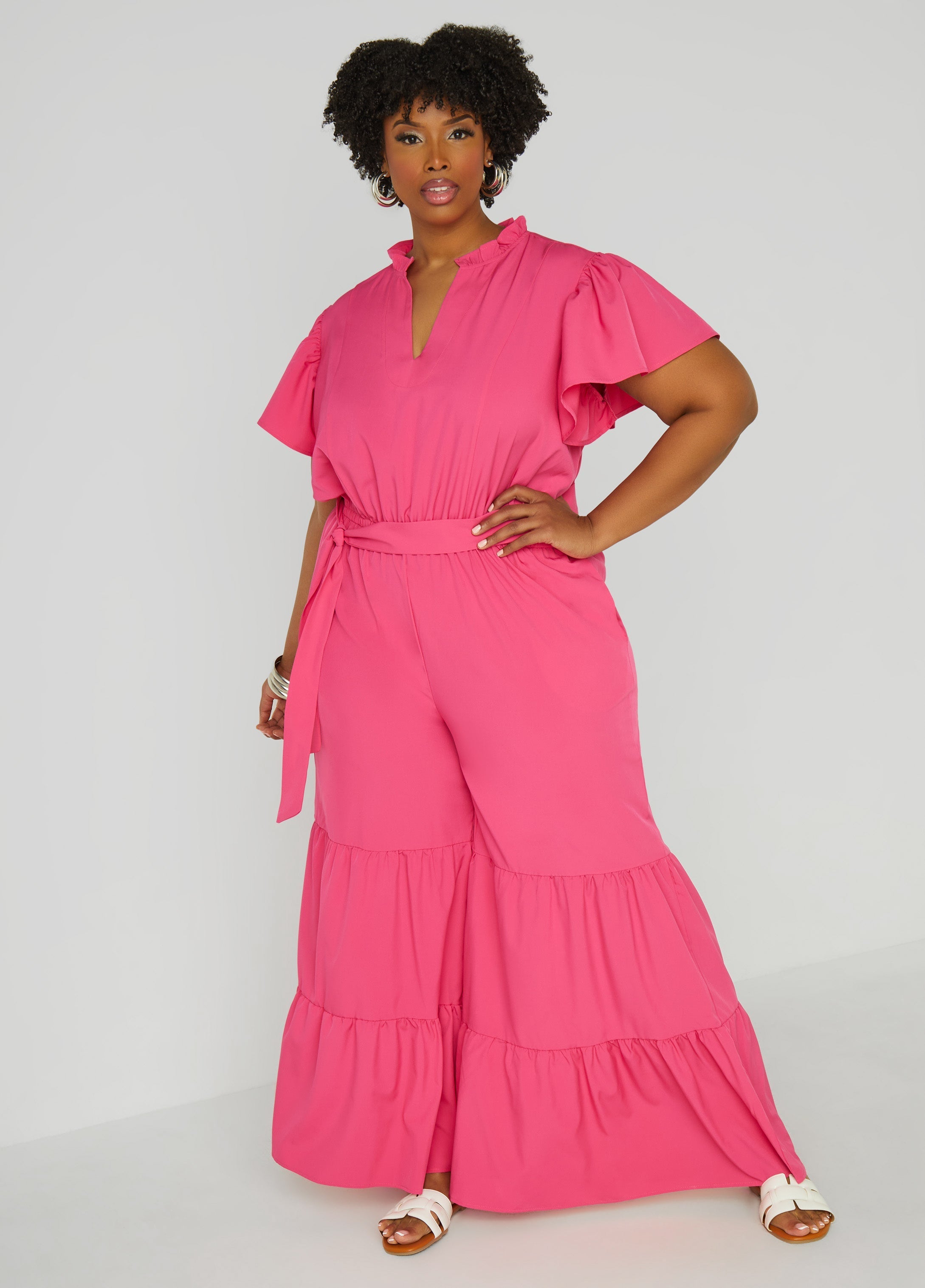 Ruffled Wide Leg Jumpsuit