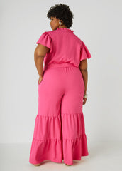 Ruffled Wide Leg Jumpsuit