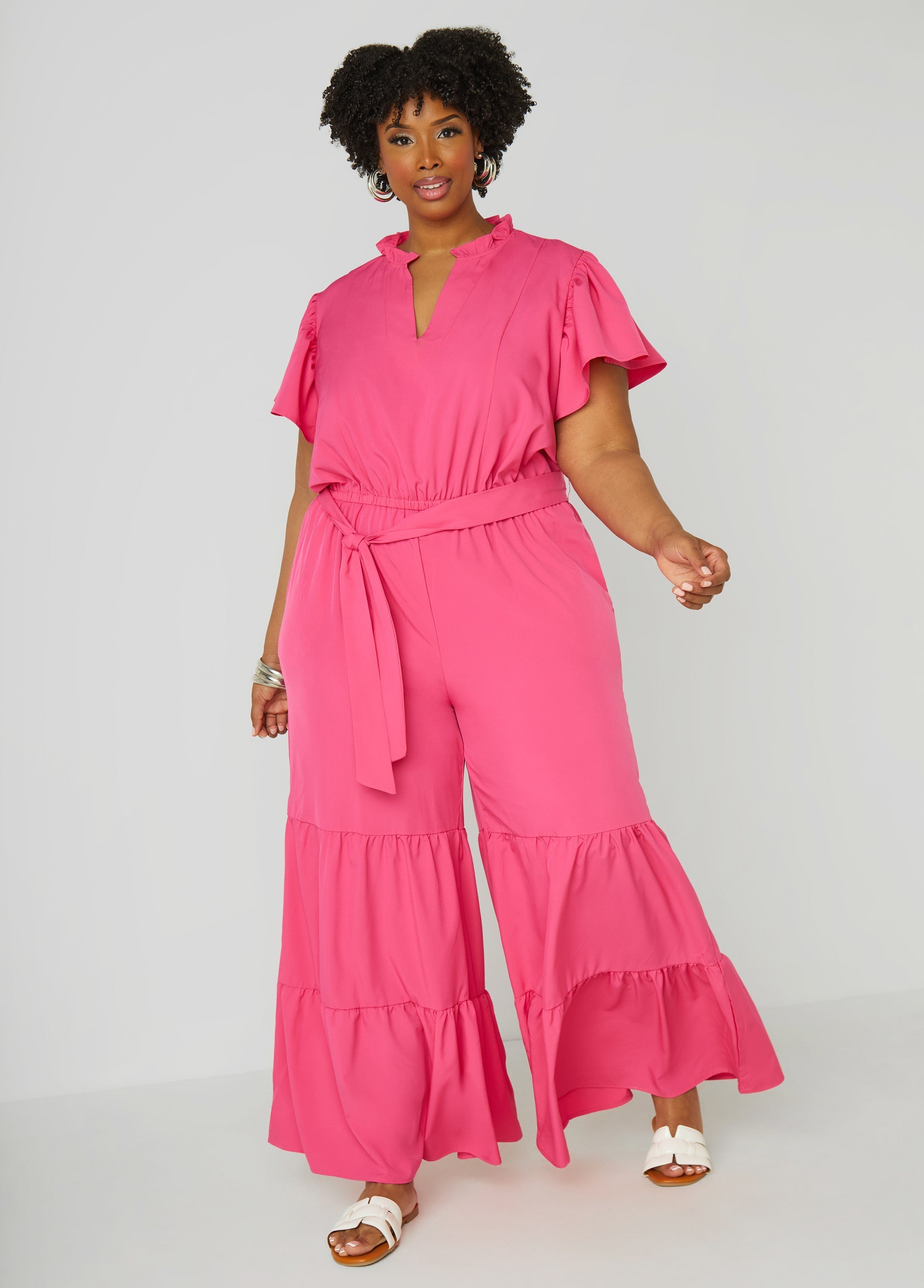 Ruffled Wide Leg Jumpsuit