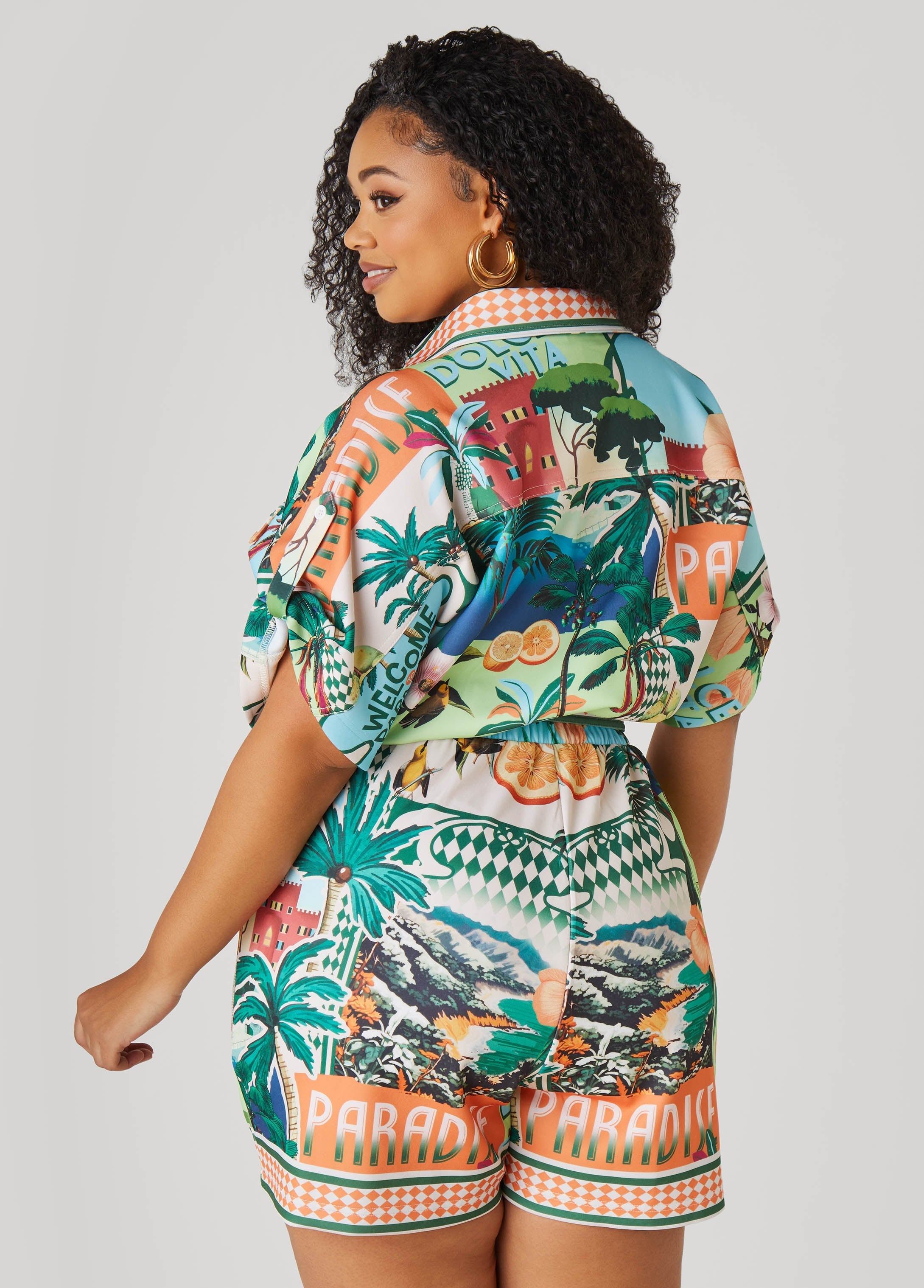 Postcard Print Romper