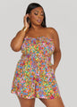 Strapless Abstract Print Romper