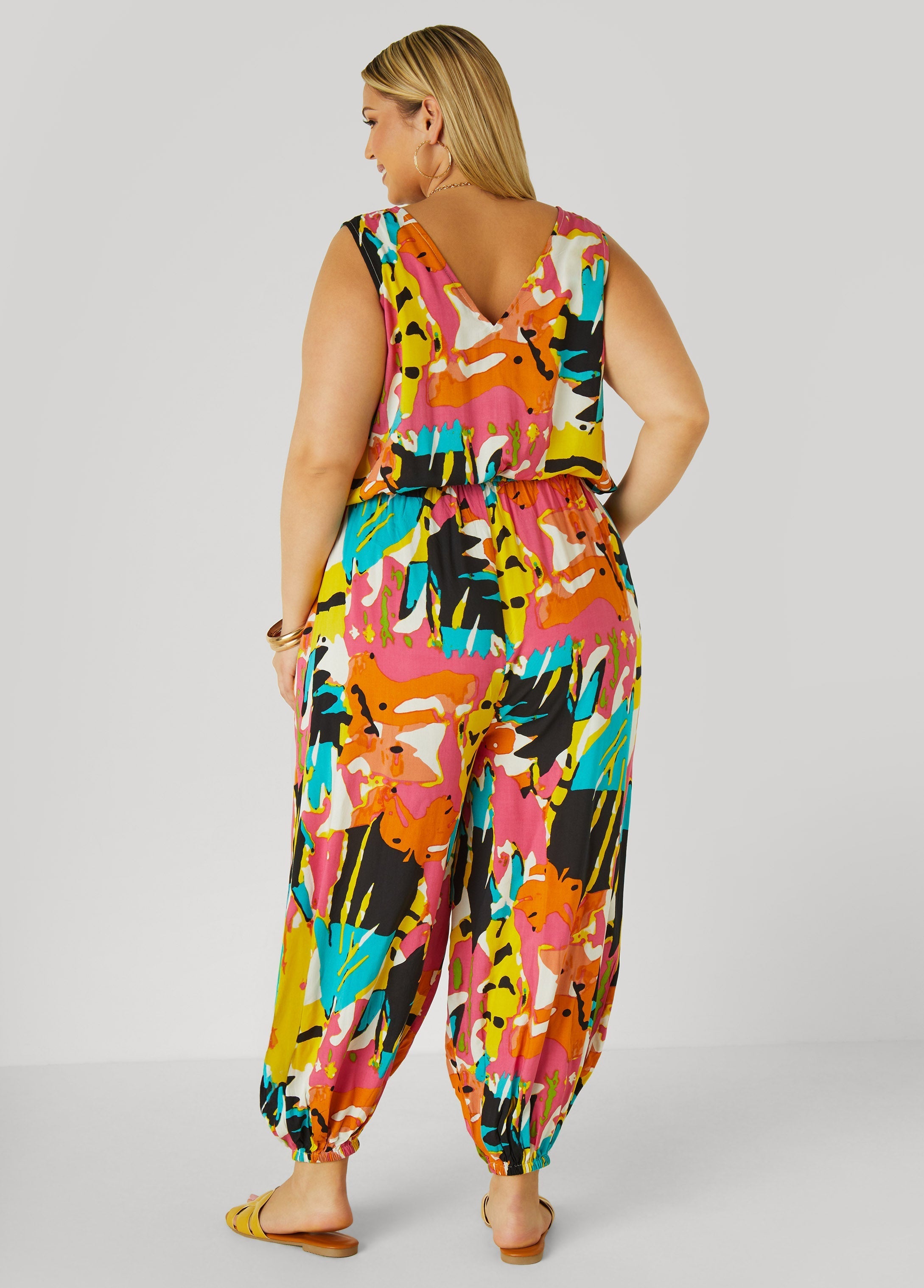 Abstract Print Joggers Jumpsuit