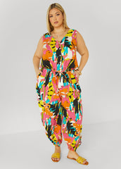 Abstract Print Joggers Jumpsuit