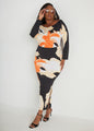 Off The Shoulder Orchid Print Dress