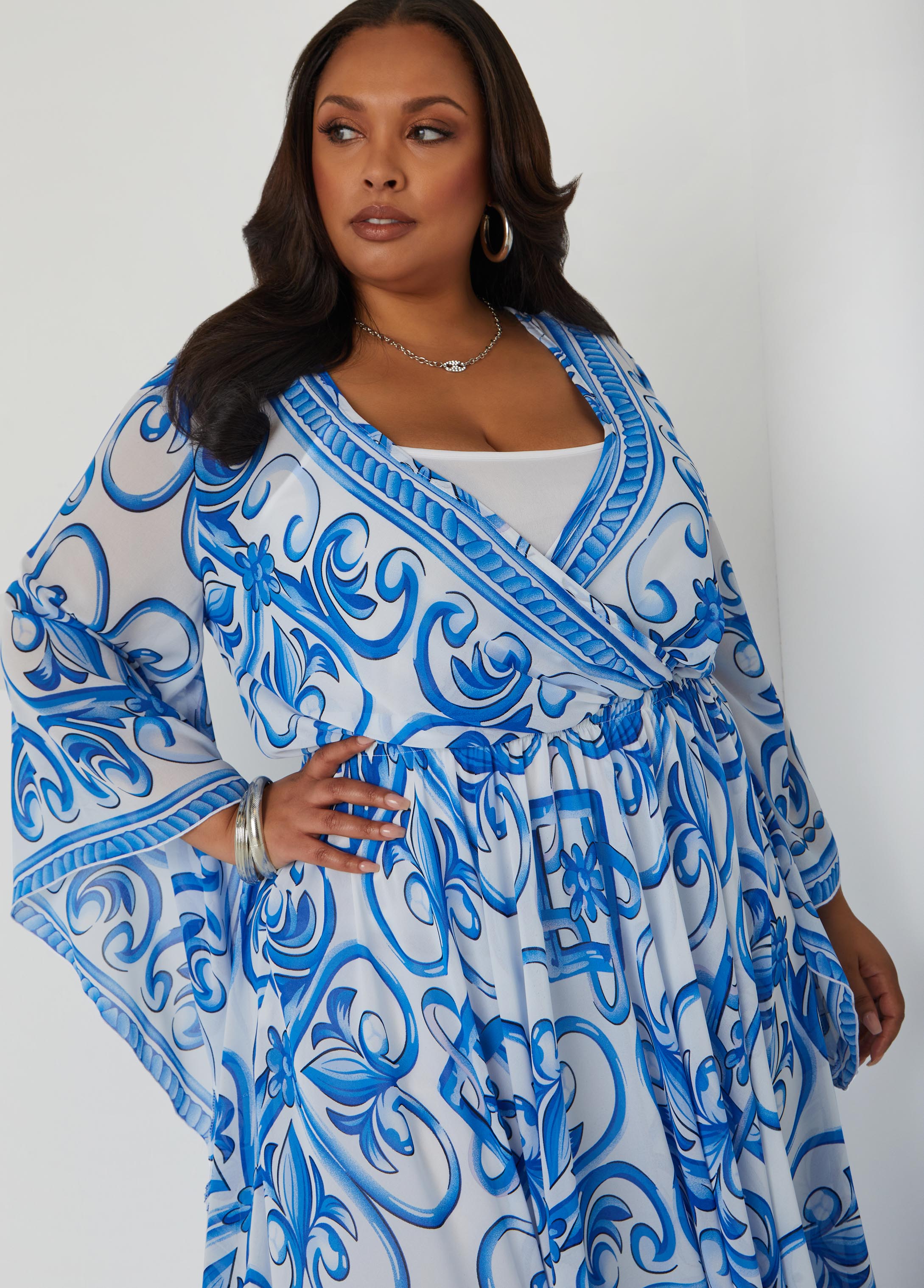 Scarf Print Maxi Dress
