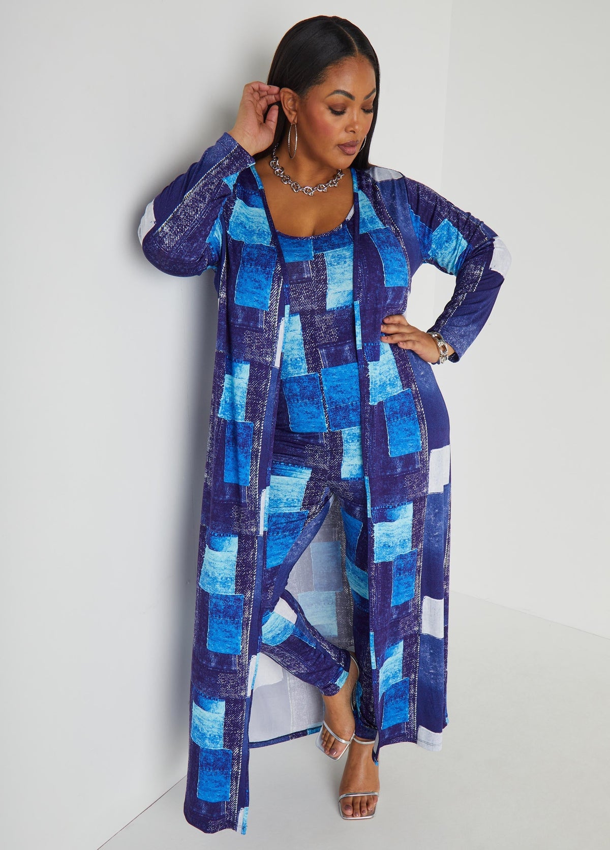 Denim Print Duster