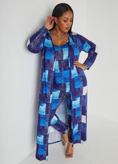 Denim Print Duster