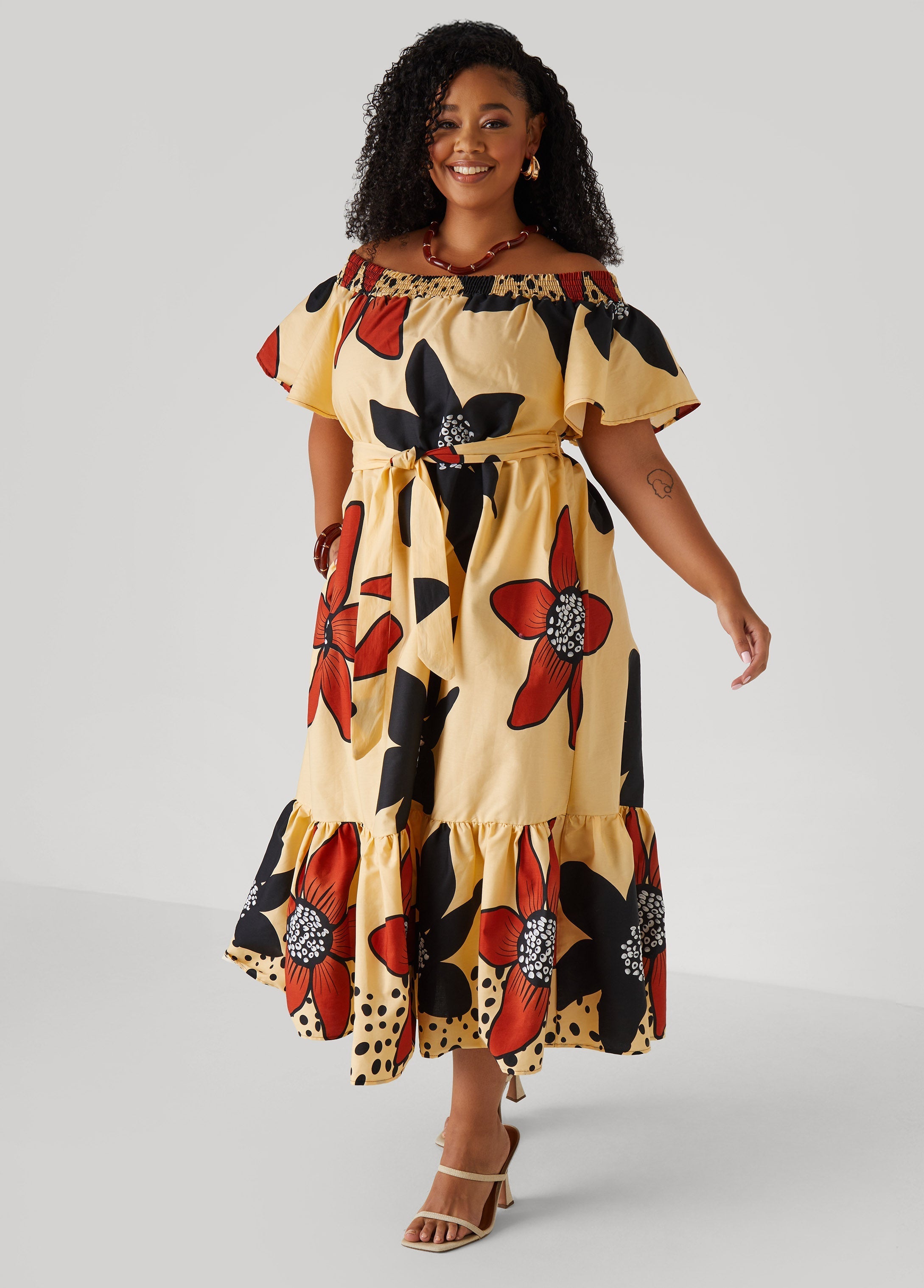 Floral Off The Shoulder Dress