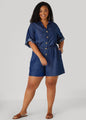 Cuffed Chambray Romper