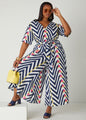 Abstract Linen Blend Jumpsuit
