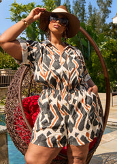 Abstract Cotton And Linen Romper