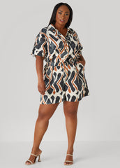 Abstract Cotton And Linen Romper