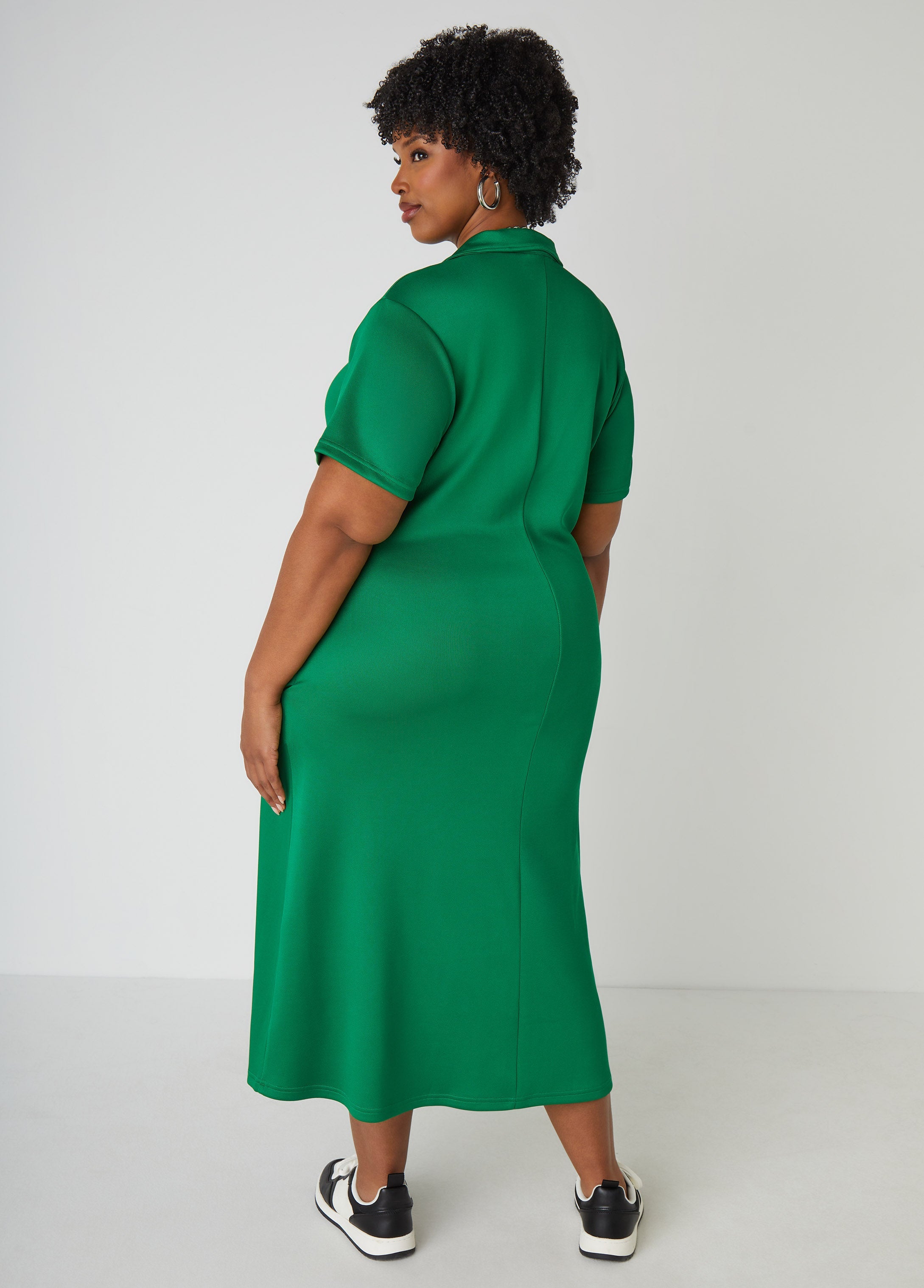 V Neck Polo Maxi Dress