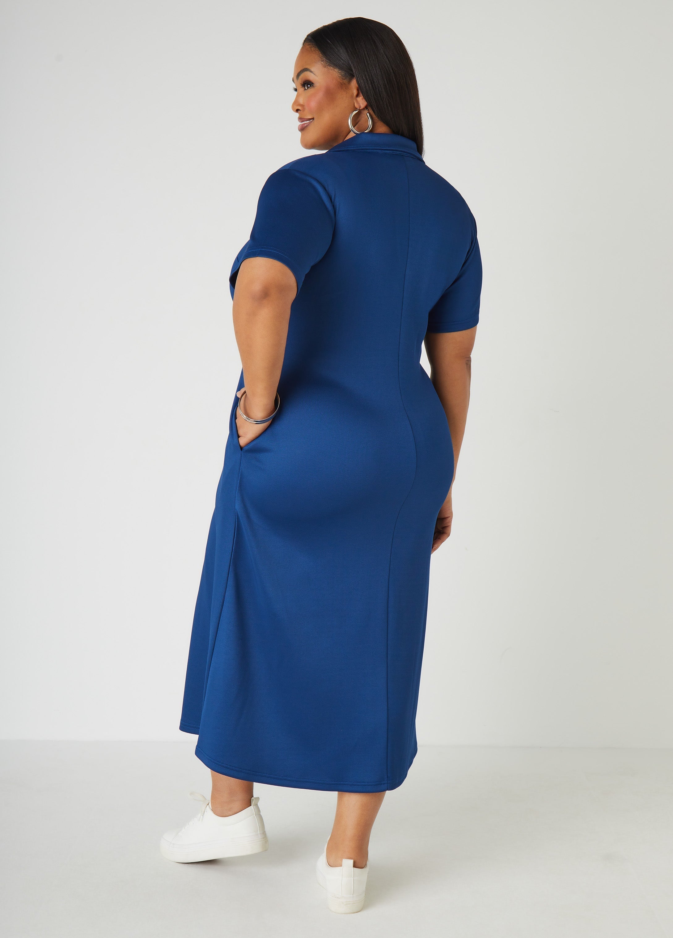 V Neck Polo Maxi Dress