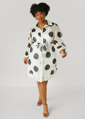 Polka Dot Organza Shirtdress
