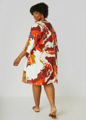 Beaded Printed Tunic Dress