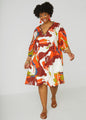Beaded Printed Tunic Dress