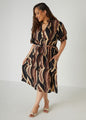 Ruffled Printed Shirtdress