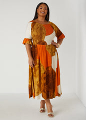 Printed Smocked Maxi Dress