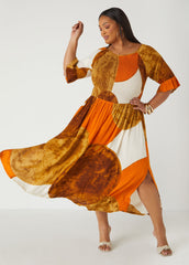 Printed Smocked Maxi Dress